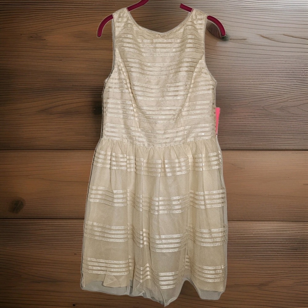 Betsey Johnson Cream Sleeveless Midi Dress